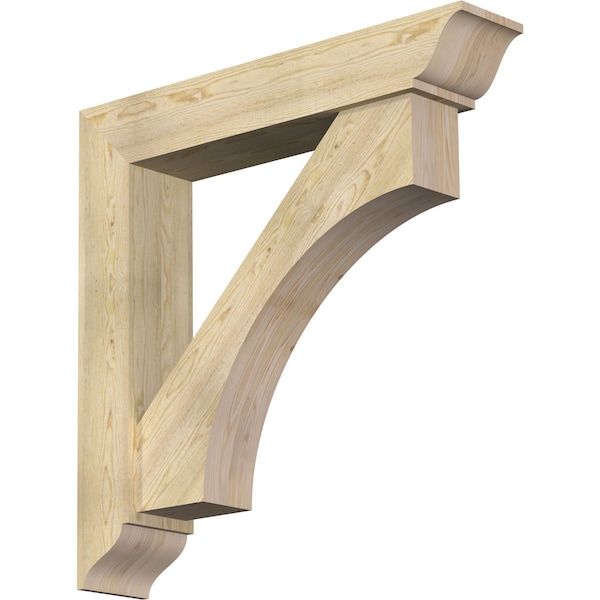 Ekena Millwork Westlake Traditional Rough Sawn Bracket w/ Offset Brace, Douglas Fir, 8"W x 42"D x 42"H BKT0806X42X42WTL01RDF - main